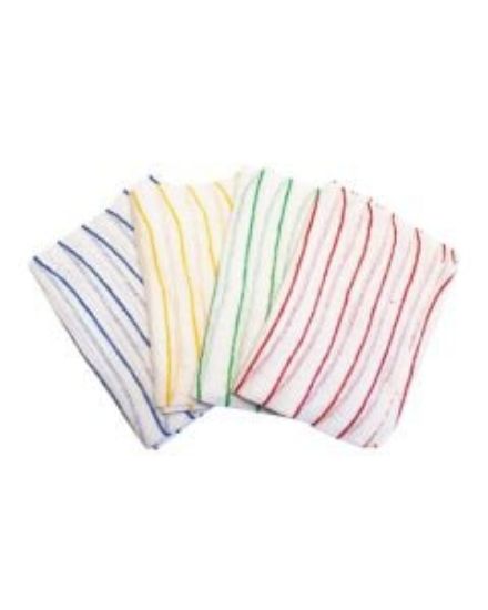 Picture of JANGRO ECONOMY GREEN STRIPE DISHCLOTH 12" X 16" (PACK OF 10)