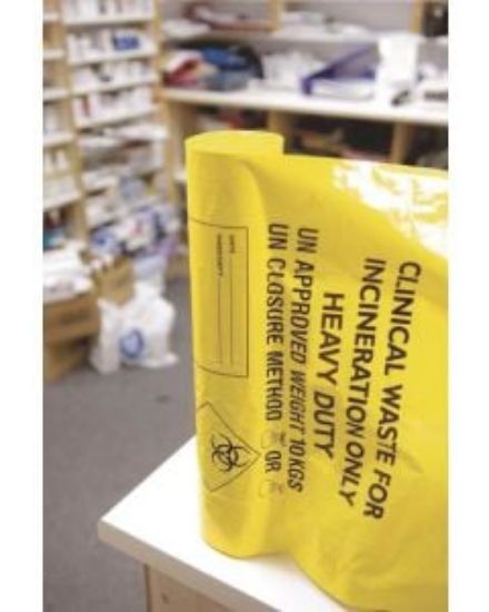 Picture of CLINICAL YELLOW SACKS HEAVY DUTY 11" X 17" X 26" 20L CASE 200