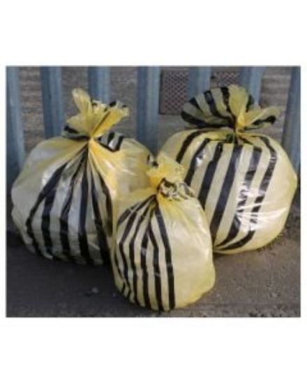 Picture of CLINICAL YELLOW TIGER STRIPED SACKS 8.5" X 17" X 26" 20L (1000)