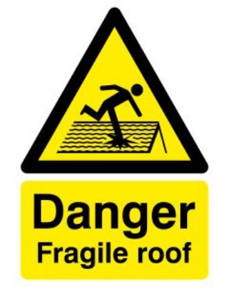 Picture of DANGER FRAGILE ROOF 297X210 RIGID *P