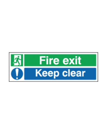 Picture of FIRE EXIT & KEEP CLEAR SIGN 150X450 RIGID