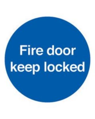 Picture of FIRE DOOR KEEP LOCKED 100X100 S/A