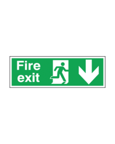 Picture of FIRE EXIT MAN RUNNING ARROW DOWN RIGID SIGN 150X450MM *P