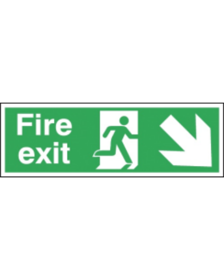 Picture of FIRE EXIT SIGN WITH RUNNING MAN AND ARROW DOWN RIGHT 150X450 S/A