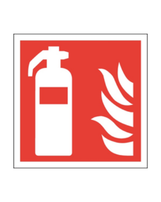 Picture of FIRE EXTINGUISHER SYMBOL WITH FLAMES SIGN 100X100 S/A