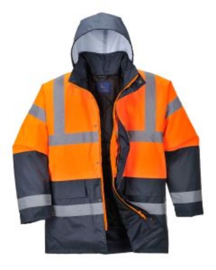 Picture of HI-VIS COAT ORANGE/NAVY SIZE L