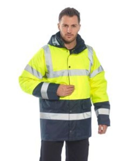 Picture of HI-VIS COAT YELLOW/NAVY SIZE 2XL