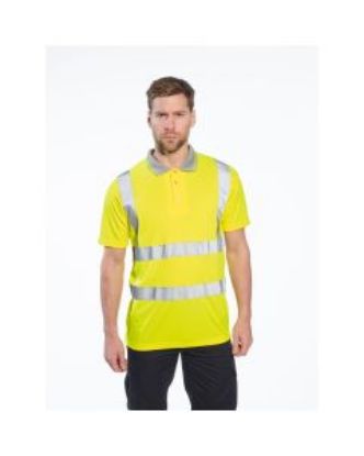 Picture of HI-VIS SHORT SLEEVE POLO SHIRT YELLOW 3XL