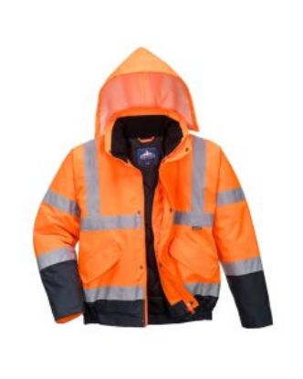 Picture of HI-VIS BOMBER JACKET ORANGE/NAVY SMALL