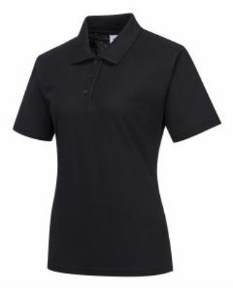 Picture of LADIES NAPLES POLO SHIRT BLACK SIZE XS