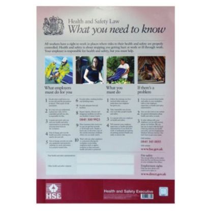 Picture of JANGRO HEALTH & SAFETY LAW POSTER 420X297MM  