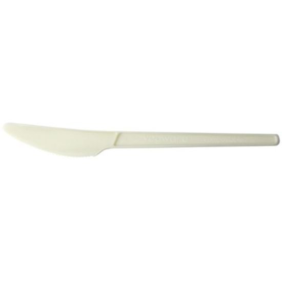 Picture of  VEGWARE 6.5" RECYCLED COMPOSTABLE KNIFE WHITE (50) *S