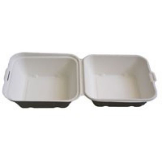 Picture of COMPOSTABLE SUGAR CANE BURGER BOX 135X135X78MM x 50