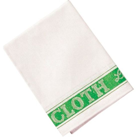 Picture of LINEN UNION GLASS CLOTH WHITE/GREEN (10)