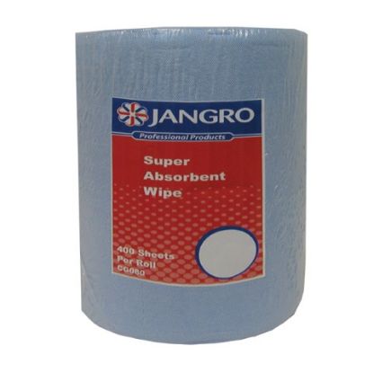 Picture of JANGRO SUPER ABSORBENT BLUE WIPER400 SHT ROLL