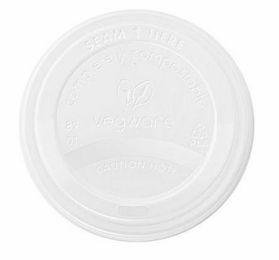 Picture of PACK OF 50 89MM CPLA HOT CUP LID WHITE FITS 10-20OZ 89 SERIES