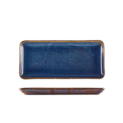 Picture of TERRA PORCELAIN AQUA BLUE NARROW RECTANGULAR PLATTER 27 x 12.5CM (6)