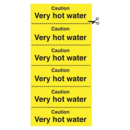 Picture of CAUTION VERY HOT WATER SELF ADHESIVE 200X100MM