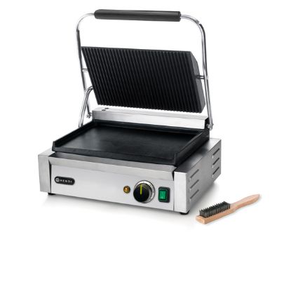 Picture of HENDI LARGE PANINI GRILL RIBBED TOP FLAT BOTTOM  47x37x21CM