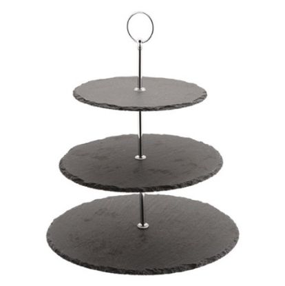 Picture of SLATE 3 TIER CAKE STAND 12/25/30CM