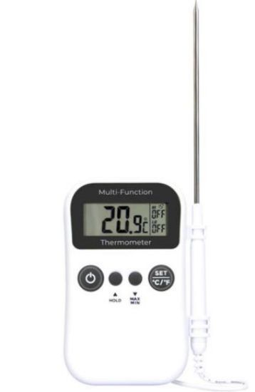 Picture of MULTI FUNCTION DIGITAL THERMOMETER WITH PROBE WHITE