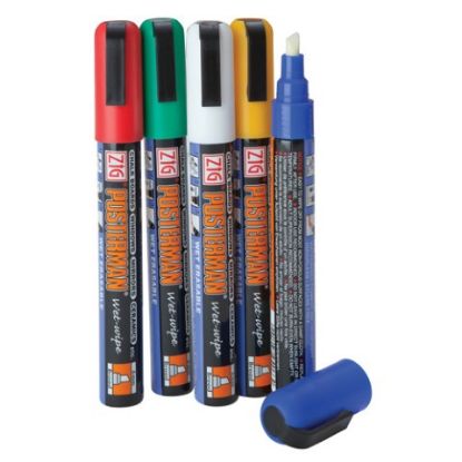 Picture of LIQUID CHALK MARKERS 6mm MIXED COLOURS (5)