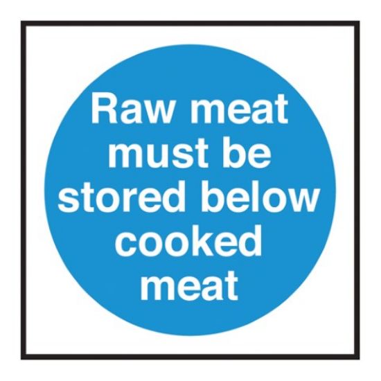 Picture of RAW MEAT STORED BELOW COOKED MEAT 100X100MM