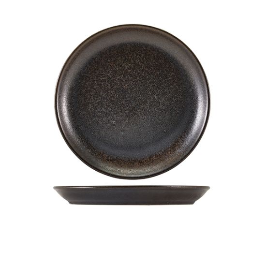 Picture of TERRA PORCELAIN CINDER BLACK COUPE PLATE 24CM    (6)