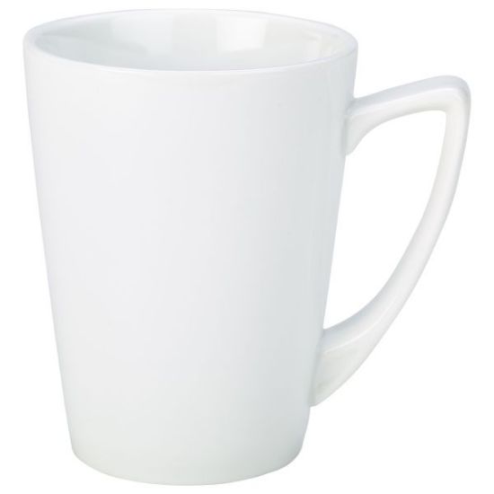 Picture of GENWARE PORCELAIN WHITE ANGLED HANDLED  MUG 35CL 12.25oz   (6)