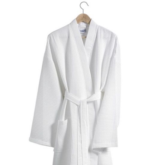 Picture of WAFFLE DESIGN BATHROBE ONE SIZE WHITE