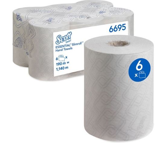 Picture of SCOTT ESSENTIAL SLIMROLL ROLLED HAND TOWELS 1PLY (6)