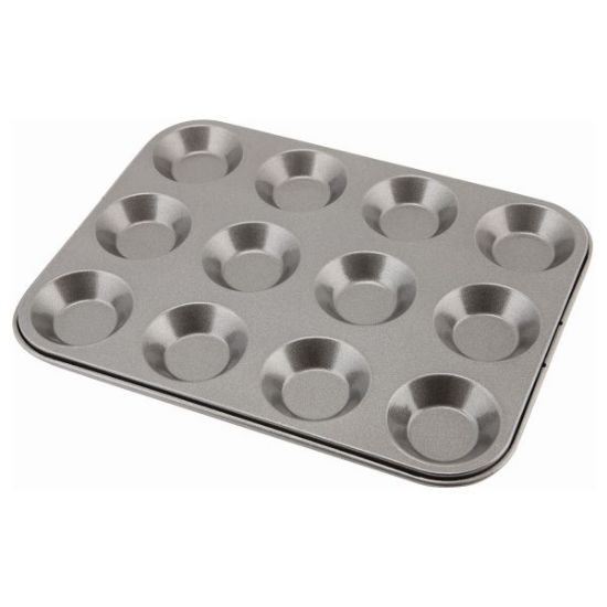 Picture of CARBON STEEL NON STICK 12 CUP BUN TRAY