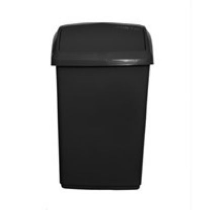 Picture of WHITEFURZE SWING TOP BIN 50LTR 38X67X34CM BLACK