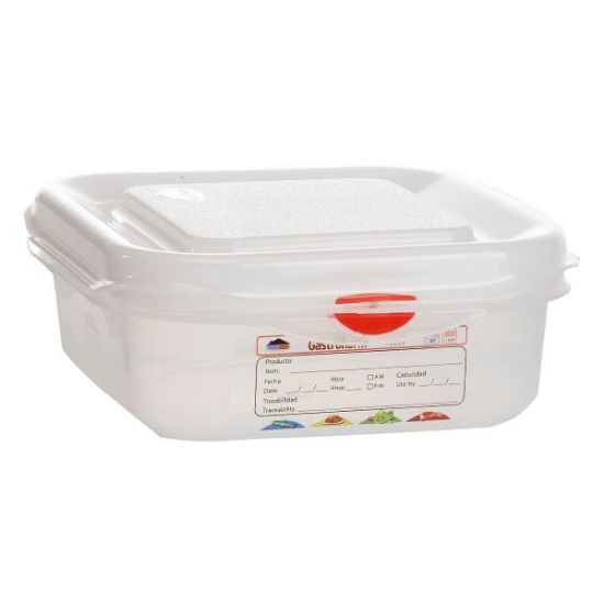 Picture of POLYPROPYLENE GASTRONORM CONTAINER GN 1/6  65MM 1.1LTR COLOUR CODED WITH LABEL