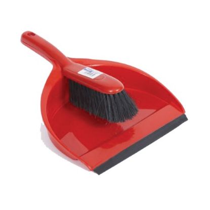 Picture of STIFF DUSTPAN SET RED