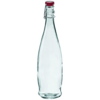 Picture of TABLE WATER BOTTLE GLASS WITH RED LID 35OZ (SINGLE)