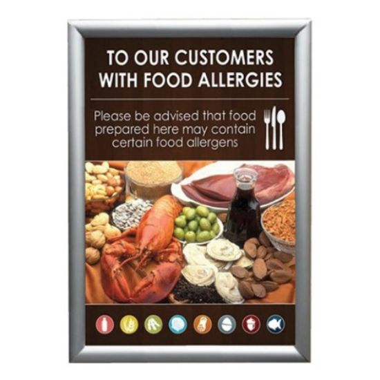 Picture of WALL MOUNTED ALLERGY NOTICE SNAP FRAME A5