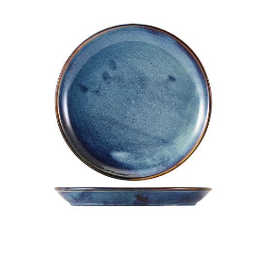 Picture of TERRA PORCELAIN AQUA BLUE COUPE PLATE 24CM    (6)