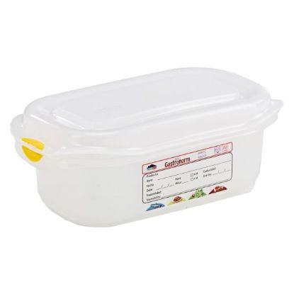 Picture of POLYPROPYLENE GASTRONORM CONTAINER GN 1/9  65MM 0.6LTR COLOUR CODED WITH LABEL