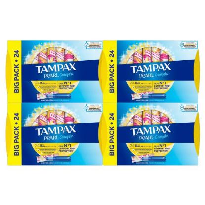 Picture of TAMPAX PEARL COMPAK REGULAR TAMPON WITH APPLICATOR  (4 X 24)