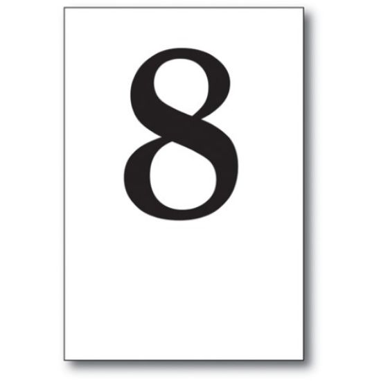 Picture of TABLE CARD NUMBERS 1-10 PLASTIC WHITE