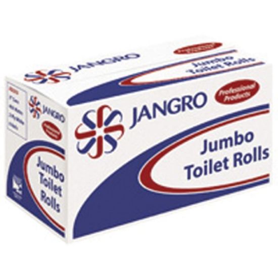Picture of JANGRO PREMIUM PURE STANDARD JUMBO TOILET ROLL  2ply 62MM CORE 400M SHRINKWRAPPED (6)