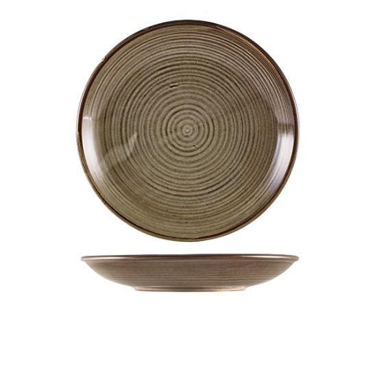 Picture of TERRA PORCELAIN SMOKE GREY DEEP COUPE PLATE 25CM    (6)