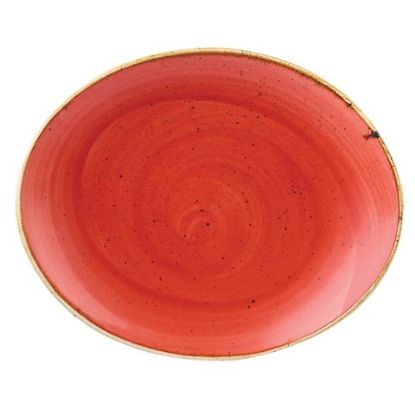 Picture of STONECAST OVAL COUPE PLATE 19.2CM 7.75" BERRY RED (12)