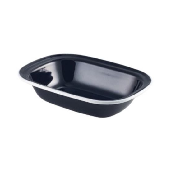 Picture of ENAMEL PIE DISH OBLONG BLACK 20x15x4.5cm