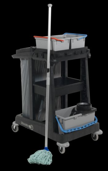 Picture of NUMATIC ECOMATIC CLEANING TROLLEY WITH TWIST MOP BUCKET KIT EM1-TM