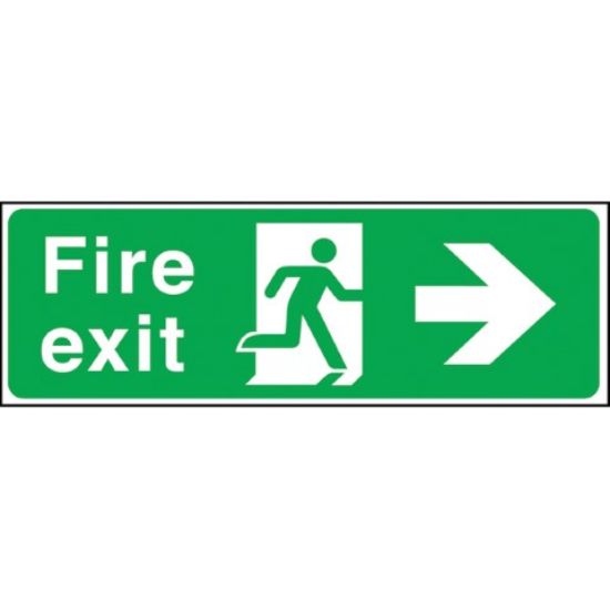 Picture of JANGRO FIRE EXIT MAN RUNNING ARROW RIGHT RIGID 150X450MM