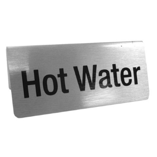 Picture of HOT WATER TENT NOTICE BRUSHED SILVER