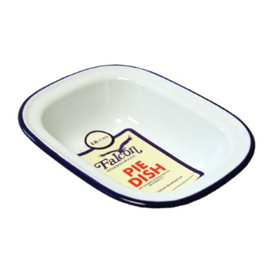 Picture of FALCON OBLONG ENAMEL PIE DISH TRADITIONAL 24CM WHITE