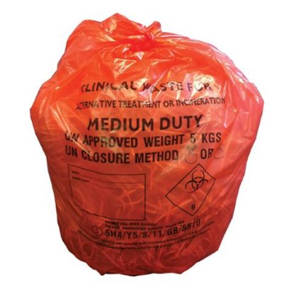 Picture of CLINICAL WASTE SACK 3KG 26X17X11" ORANGE x 50